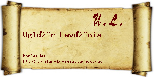 Uglár Lavínia névjegykártya